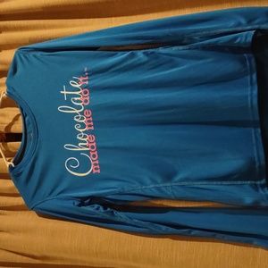 Chocolate made me do it long sleeve top, new